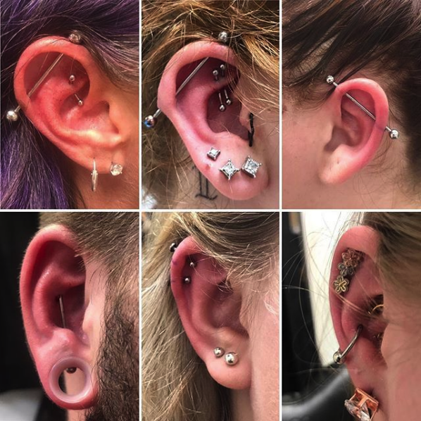Collage of Ear Piercings